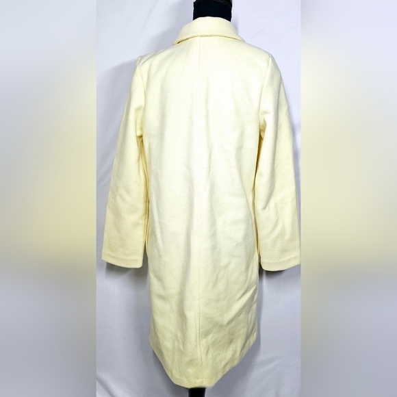 Small Zara Yellow Cream Open-Front Trench Coat - Picture 3 of 5